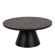 Savannah Ceramic Coffee Table Round In Black - UK