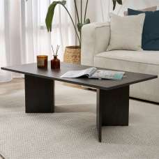 Savella Rectangular Wooden Coffee Table in Lumiere Black - UK