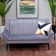 Savinos Upholstered Velvet 2 Seater Sofa In Grey - UK