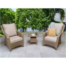 Savvy Rattan Garden Lounge Set With Cushion In Natural - UK