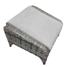 Savvy Rattan Outdoor Ottoman With Cushion In Grey - UK