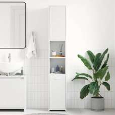 Sayreville Wooden Bathroom Cabinet With 2 Doors With Handle - White - UK