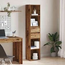 Sayreville Wooden Bathroom Cabinet With 2 Drawers - Brown - UK