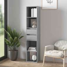 Sayreville Wooden Bathroom Cabinet With 2 Drawers - Grey Sonoma - UK