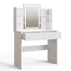 Sayreville Wooden Dressing Table Set In White - UK