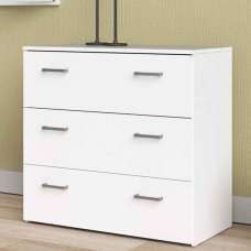 Scalia Wooden Chest Of 3 Drawers In White - UK