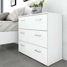 Scalia Wooden Chest Of 3 Drawers In White - UK