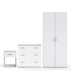 Scalia Wooden Furniture Set With 2 Doors Wardrobe In White - UK