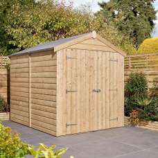 Schijndel Large Wooden Garden Apex Shed With 2 Doors In Natural - UK