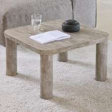 Schijndel Wooden Square Coffee Table In Grey Marble Effect - UK