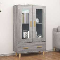 Scipo Wooden Highboard With 2 Doors 1 Drawers In Grey Sonoma Oak - UK