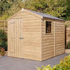 Schijndel Wooden Garden Apex Shed With 1 Door In Natural - UK
