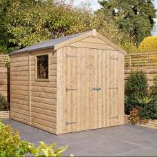 Schijndel Wooden Garden Apex Shed With 2 Doors In Natural - UK
