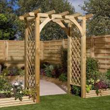 Sculpta Garden Wooden Arch In Natural - UK