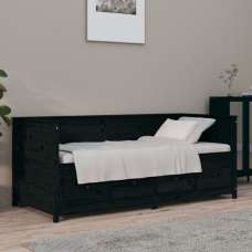 Seath Pine Wood Single Day Bed In Black - UK