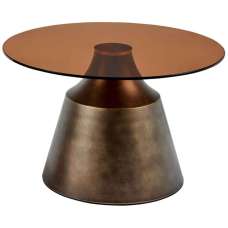 Seattle Large Tempered Glass Top Coffee Table - Brown - UK