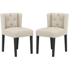 Seattle Stone Fabric Dining Chairs Without Arms - Pair - UK