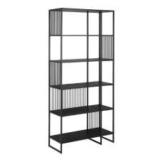 Seattle Wooden Bookcase With 5 Shelves In Black Marble Effect - UK