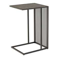 Seattle Wooden Side Table In Black Marble Effect - UK