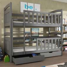 Seguin Wooden Bunk Bed Without Mattress In Graphite - UK