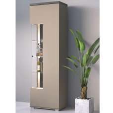 Seguin Wooden Display Cabinet With 1 Door In Congo Anthracite - UK