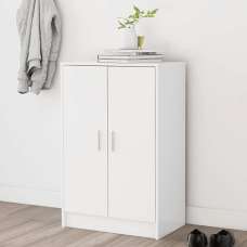 Seiji Wooden Shoe Storage Cabinet With 2 Doors In White - UK