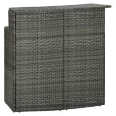 Selah Poly Rattan Garden Bar Table In Grey - UK