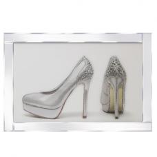 Selena Modern Glass Wall Art With Mirrored Frame - UK