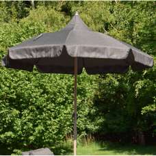 Selma Round Polyester Fabric 1.8m Decorative Parasol in Anthracite - UK