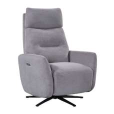 Seneca Fabric Electric Recliner Chair In Pewter - UK