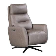 Seneca Leather Lift Electric Recliner Chair In Dark Taupe - UK