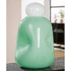Senoia Glass Candy Vase - Light Green And White - UK