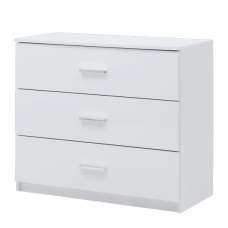 Senoia High Gloss Chest Of 3 Drawers In White - UK