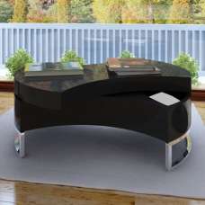 Seok High Gloss Adjustable Shape Coffee Table In Black - UK
