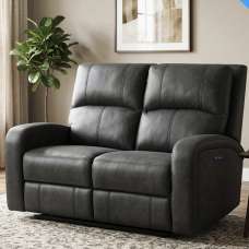 Seoul Fabric Electric Recliner 2 Seater Sofa in Grey - UK