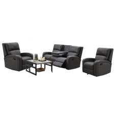 Seoul Fabric Recliner 3+1+1 Seater Sofa Set In Grey - UK