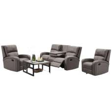 Seoul Fabric Recliner 3+1+1 Seater Sofa Set In Taupe - UK