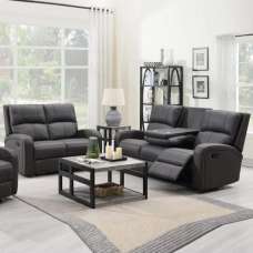 Seoul Fabric Recliner 3+2 Seater Sofa Set In Grey - UK
