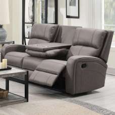 Seoul Fabric Recliner 3 Seater Sofa In Taupe - UK