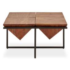 Serra Pyramid Shape Acacia Wood Coffee Table In Acacia - UK