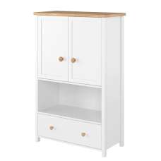 Sevilla Kids Highboard With 2 Doors 1 Drawer In Matt White - UK