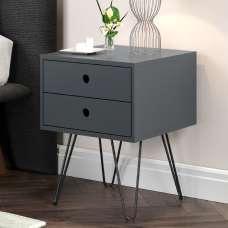 Sevilla Wooden Bedside Cabinet With Black Legs In Blue - UK