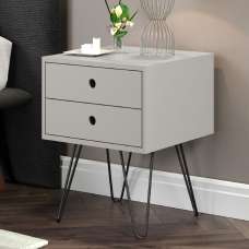 Sevilla Wooden Bedside Cabinet With Black Legs In Grey - UK