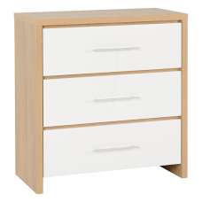 Samaira Wooden Small Chest Of Drawers In White High Gloss - UK