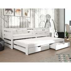 Sewell Wooden Day Bed Without Mattress And Trundle In White - UK
