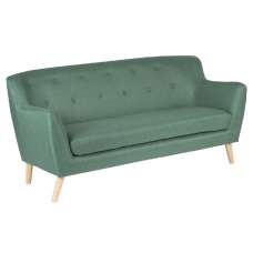Shawnee Fabric 3 Seater Sofa With Oak Legs In Ocean Green - UK