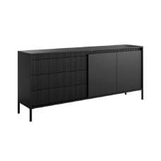 Shawnee Wooden Large Sideboard With 2 Doors 3 Drawers In Black - UK