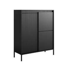 Shawnee Wooden Storage Cabinet With 3 Doors In Black - UK