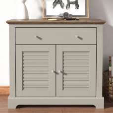 Shelby Wooden Sideboard With 2 Doors 1 Drawer In Light Grey - UK