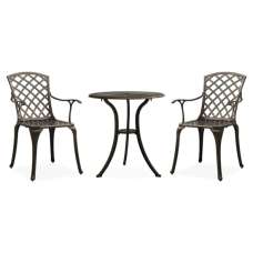 Shelton Cast Aluminium 3 Piece Bistro Set In Bronze - UK
